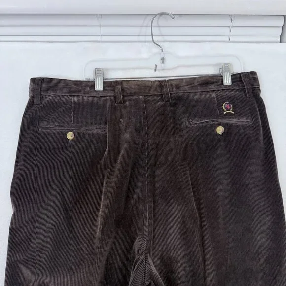 Vintage Tommy Hilfiger Corduroy Pants Mens 38x32 (38x28) Brown Baggy Relaxed Fit - Picture 12 of 13